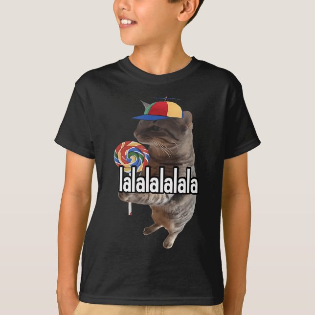 Silly Cat With Lollipop Meme  T-Shirt (Front)