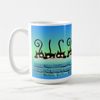 Silly Cats on the Wall Coffee Mug