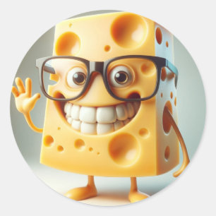 Silly Cheese Man Stickers