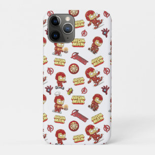 Silly Chibi Iron Man Seamless Pattern - Superhero iPhone 11 Pro Case