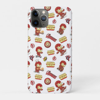 Silly Chibi Iron Man Seamless Pattern - Superhero  iPhone 11 Pro Case
