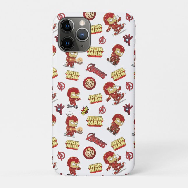 Silly Chibi Iron Man Seamless Pattern - Superhero  Case-Mate iPhone Case (Back)