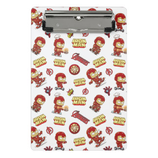 Silly Chibi Iron Man Seamless Pattern - Superhero  Mini Clipboard
