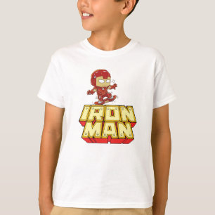Silly Chibi Iron Man Skateboarding T-Shirt
