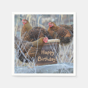 Silly Chickens Birthday Napkin
