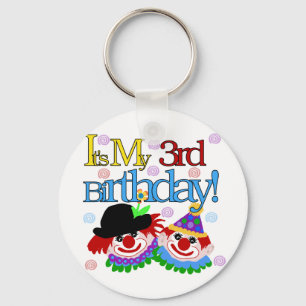 Silly Clowns 3rd Birthday Tshirts and Gifts Key Ring