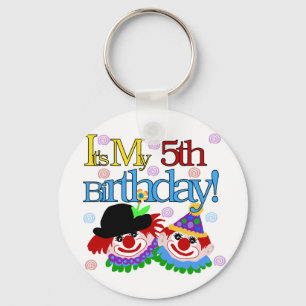 Silly Clowns 5th Birthday Tshirts and Gifts Key Ring