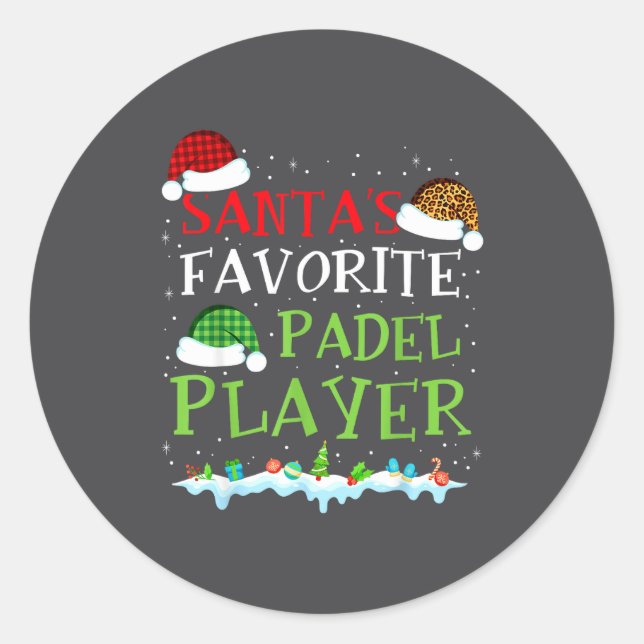 Silly Coach Favorite s Player Padel Santa Padel Fu Classic Round Sticker (Front)
