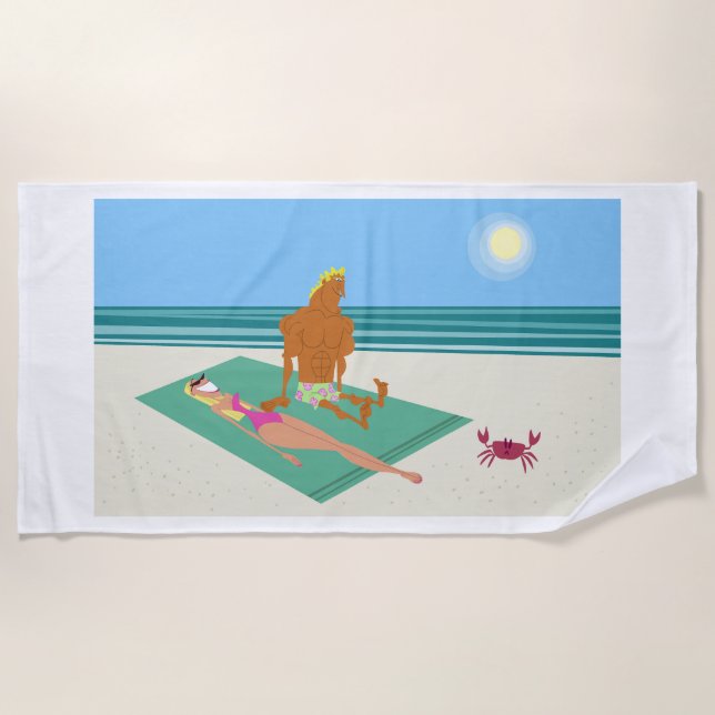 Silly Colourful Cartoon Beach Towel (Front)