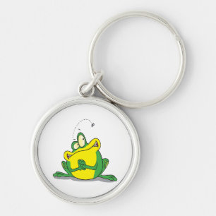 silly cute froggy patience for the fly key ring