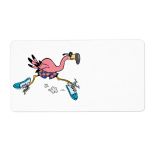 silly cute jogging running flamingo