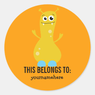 Silly Cute Monster THIS BELONGS TO Stickers