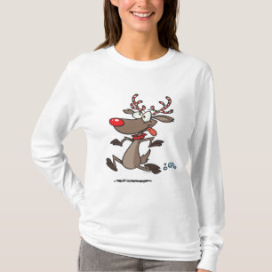 silly cute running reindeer T-Shirt