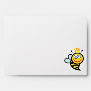 silly cute smiling queen bee cartoon envelopes