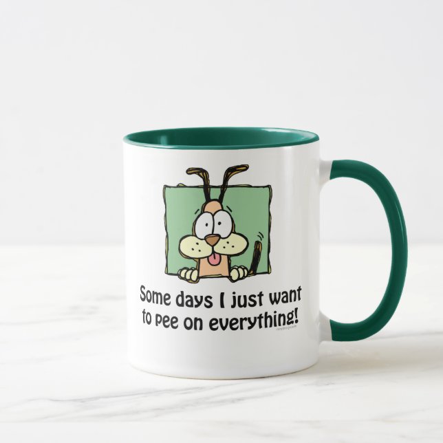 Silly Dog Pee Humour Mug (Right)