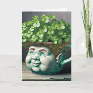 Silly Face Flower Pot For Birthday Card