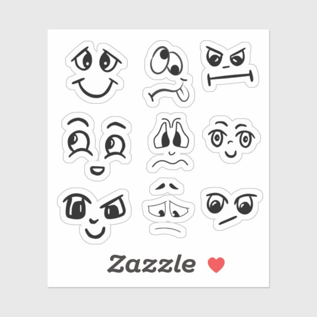 Silly Face Stickers (Sheet)