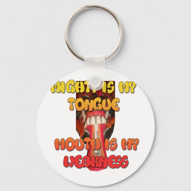 Silly Face: Tongue-Out Expression Humor Key Ring (Front)