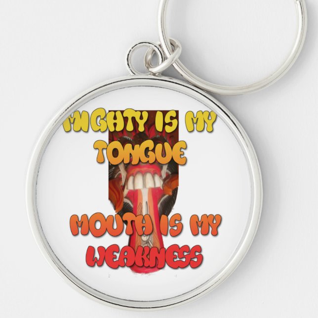 Silly Face: Tongue-Out Expression Humor Key Ring (Front)