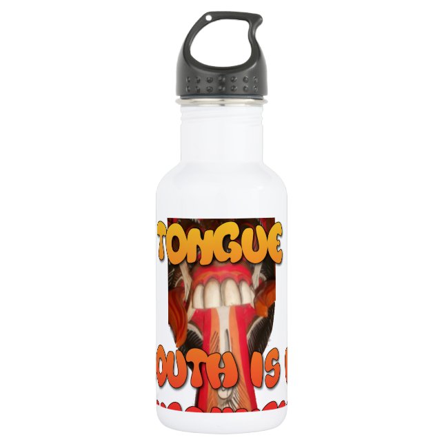 Silly Face: Tongue-Out Expression Humour 532 Ml Water Bottle (Front)