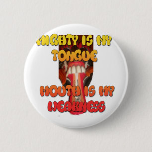 Silly Face: Tongue-Out Expression Humour 6 Cm Round Badge