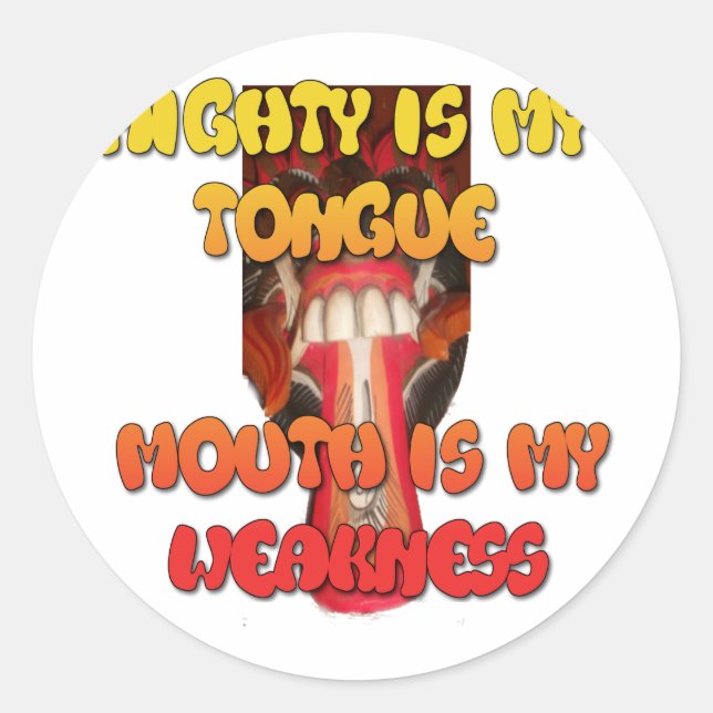 Silly Face: Tongue-Out Expression Humour Classic Round Sticker (Front)