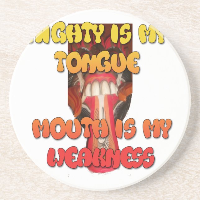 Silly Face: Tongue-Out Expression Humour Coaster (Front)