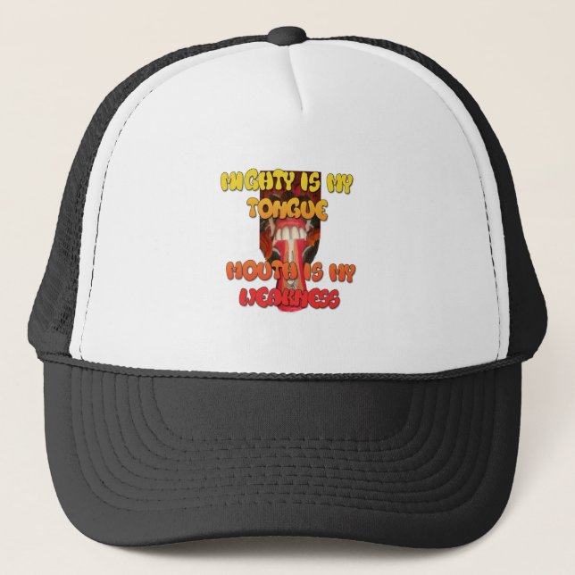 Silly Face: Tongue-Out Expression Humour Trucker Hat (Front)