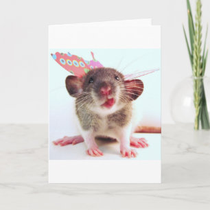 Silly Flutterby Rat Card