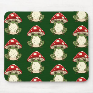 Silly frog fly agaric mushroom mouse mat