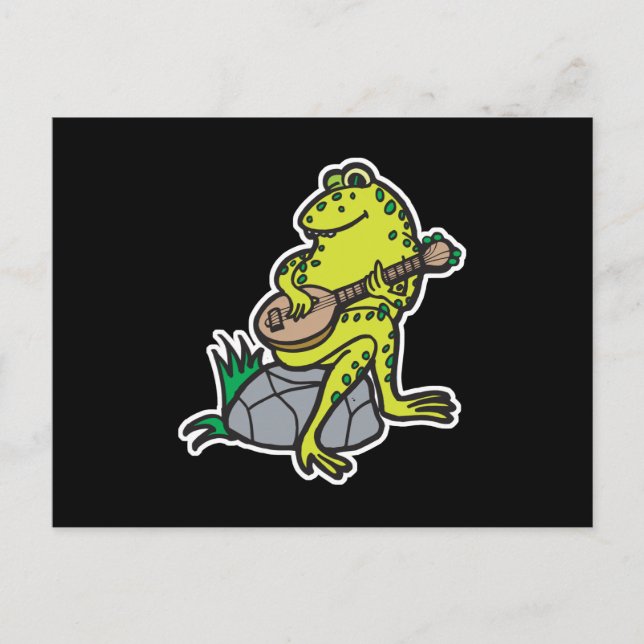 silly frog playing guitar postcard (Front)
