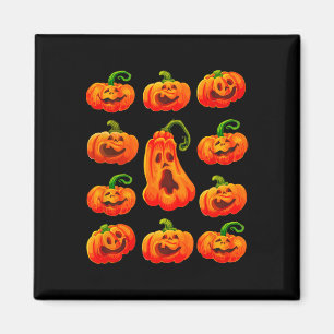 Silly Funny Halloween Pumpkin Faces Spooky Jack-o- Magnet