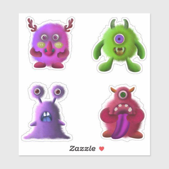 Silly Fuzzy Neon Monster Halloween (Sheet)