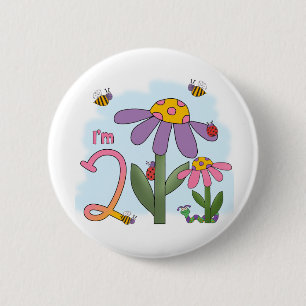 Silly Garden 2nd Birthday 6 Cm Round Badge