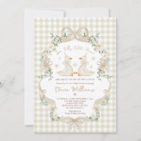 Silly Geese Twins Neutral Beige Bow Baby Shower