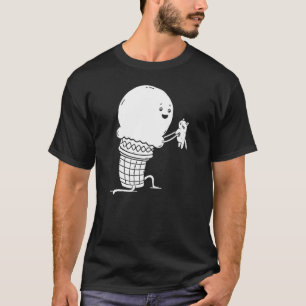 Silly Giant Ice Cream Cone and Cat T-Shirt