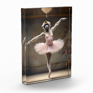 Silly Gibbon Ballerina Doing A Pirouette, Photo Block