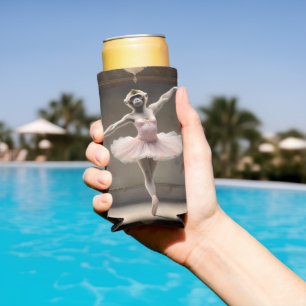 Silly Gibbon Ballerina Doing A Pirouette, Seltzer Can Cooler