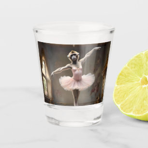 Silly Gibbon Ballerina Doing A Pirouette, Shot Glass