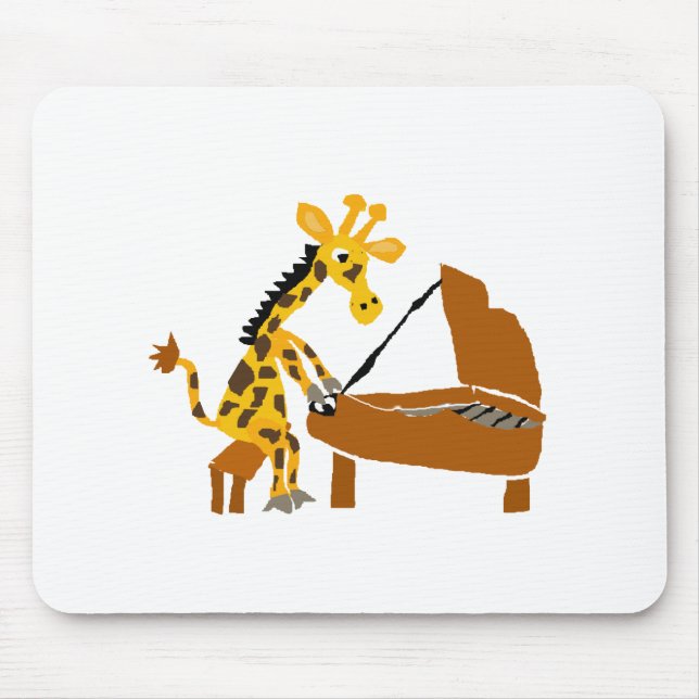 Silly Giraffe Playing the Piano Mouse Mat (Front)
