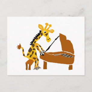 Silly Giraffe Playing the Piano Postcard