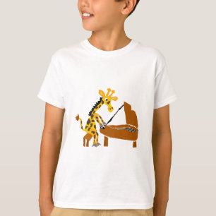 Silly Giraffe Playing the Piano T-Shirt
