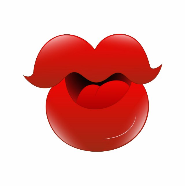 Silly Girl Cartoon Lips Photo Sculpture Magnet (Front)