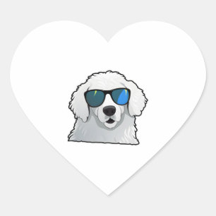 Silly Glasses Kuvasz Classic T-Shirt Heart Sticker