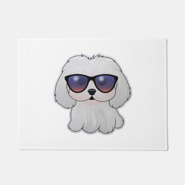 Silly Glasses Maltese Classic T-Shirt Doormat (Front)