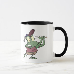 silly golfing golfer frog cartoon mug