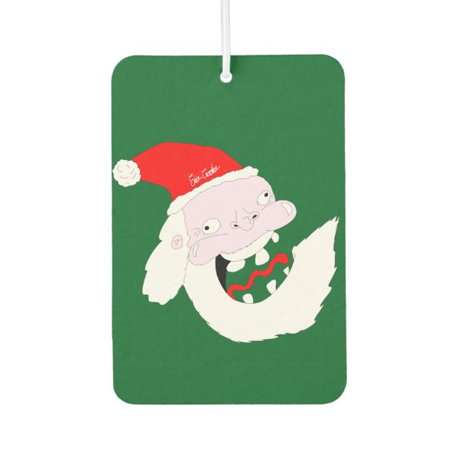 Silly goofy Santa Claus cartoon face  Car Air Freshener (Front)