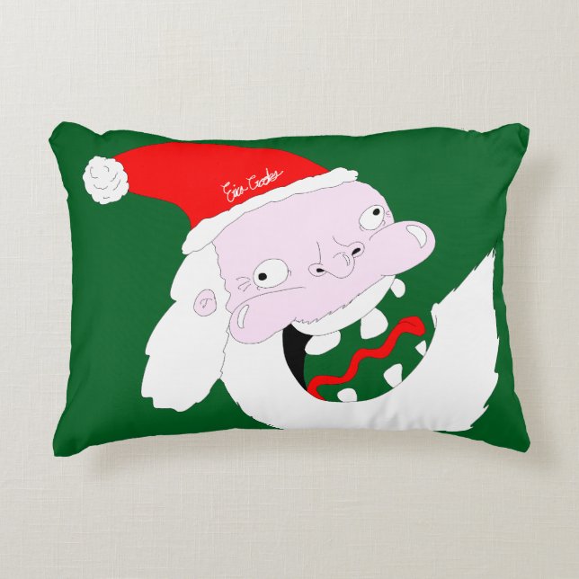 Silly goofy Santa Claus cartoon face  Decorative Cushion (Front)