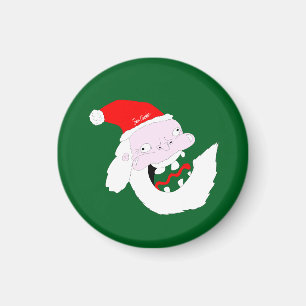 Silly goofy Santa Claus cartoon face Magnet