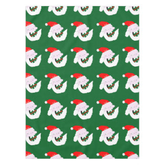 Silly goofy Santa Claus cartoon face Tablecloth